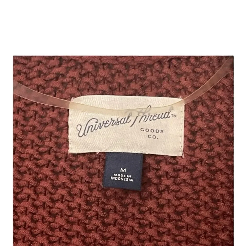 Universal Thread chunky knit open front Ruffled Cardigan Size Medium Color: Rust - Picture 8 of 9